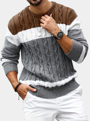 COLOUR BLOCK KNIT SWEATER FOR MEN