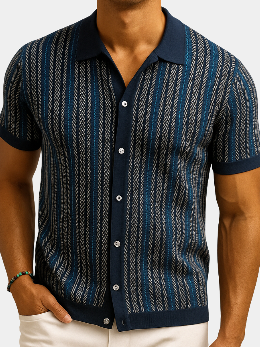 HERRINGBONE BUTTON-DOWN SHIRT FOR MEN