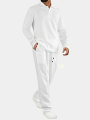 SOLID KNIT TWO-PIECE SET FOR MEN