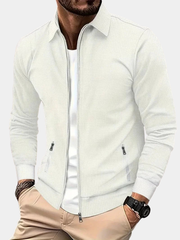 STAND COLLAR ZIP CARDIGAN FOR MEN
