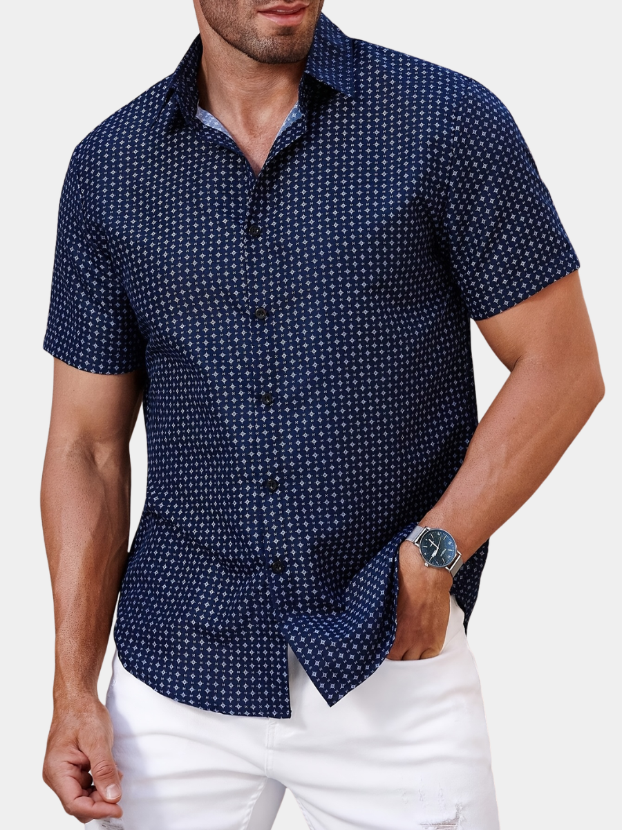 PRINTED LAPEL SHIRT FOR MEN