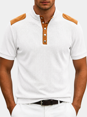 CONTRAST PANEL HENLEY SHIRT FOR MEN