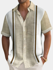 VERTICAL STRIPE RESORT SHIRT FOR MEN