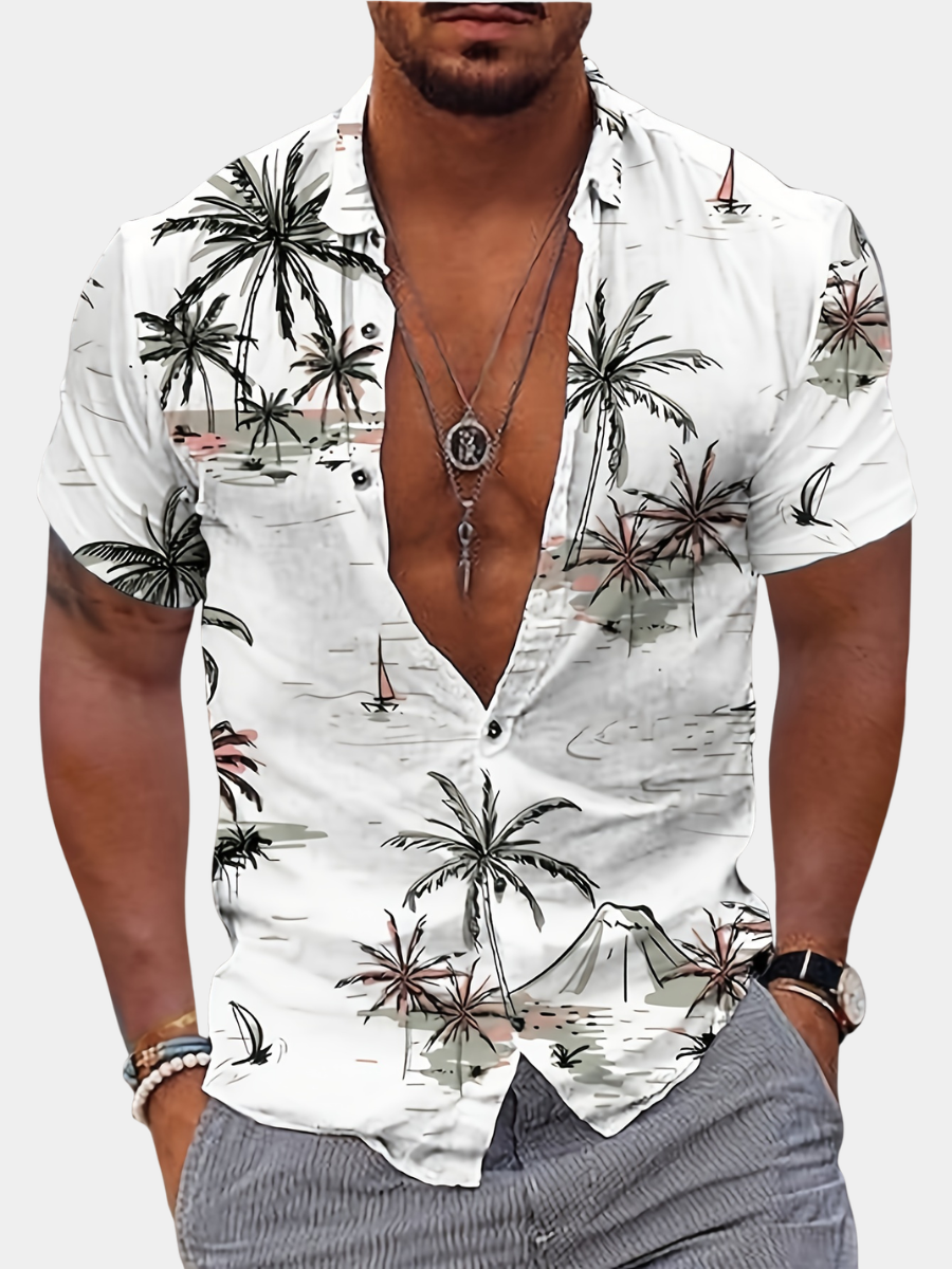 TROPICAL LAPEL SHIRT FOR MEN