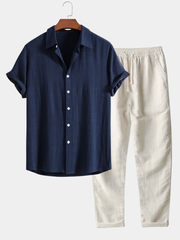STAND COLLAR TWO PIECE SET FOR MEN