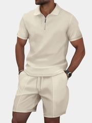 ZIP POLO SHORTS SET FOR MEN