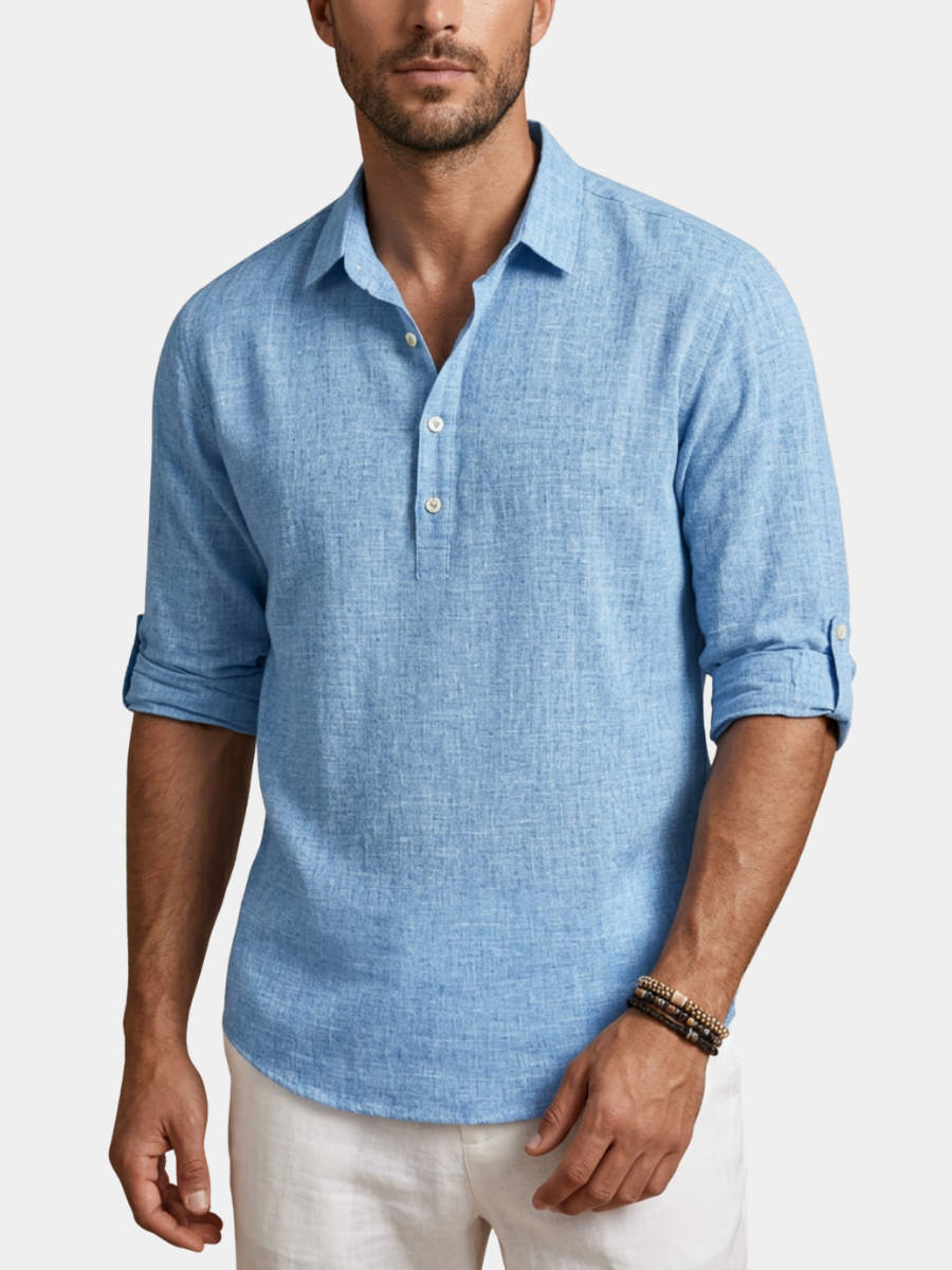 LINEN BLEND POLO FOR MEN