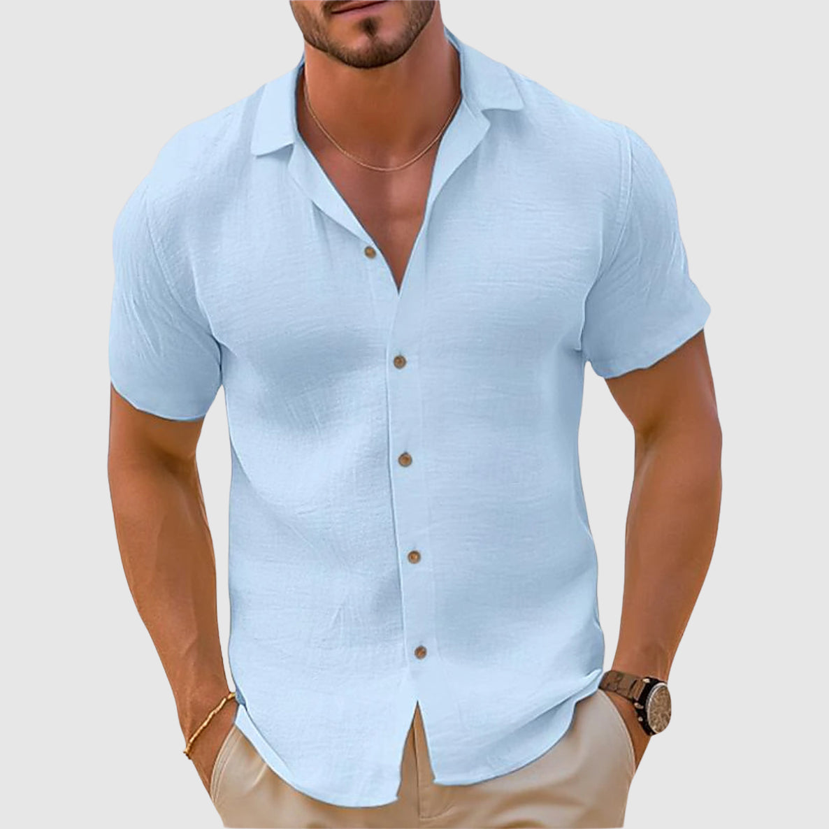 RELAXED COLLAR SHIRT FOR MEN