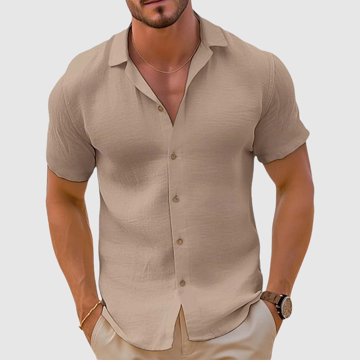 RELAXED COLLAR SHIRT FOR MEN