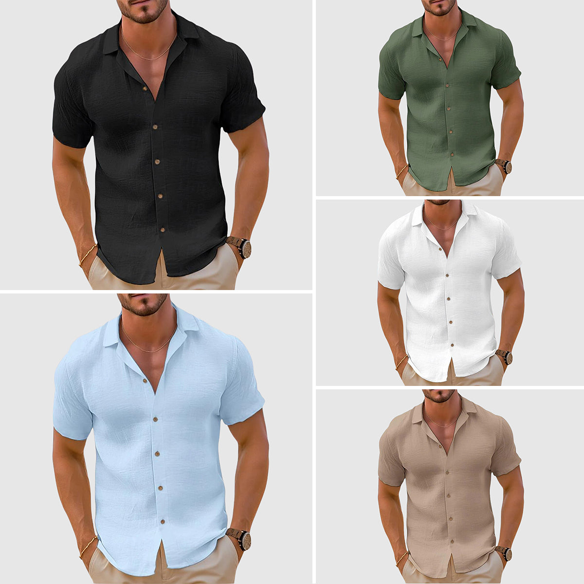 RELAXED COLLAR SHIRT FOR MEN
