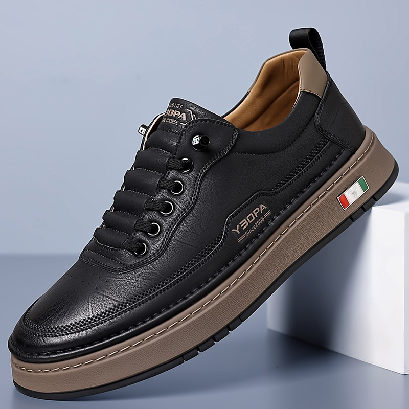 LEATHER CUSHIONED SNEAKERS FOR MEN