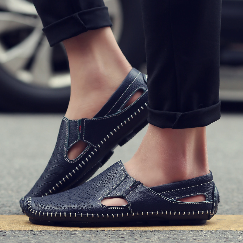 PERFORATED LEATHER SANDALS FOR MEN