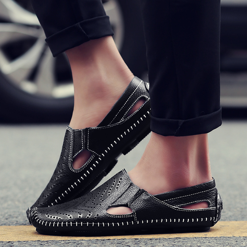 PERFORATED LEATHER SANDALS FOR MEN