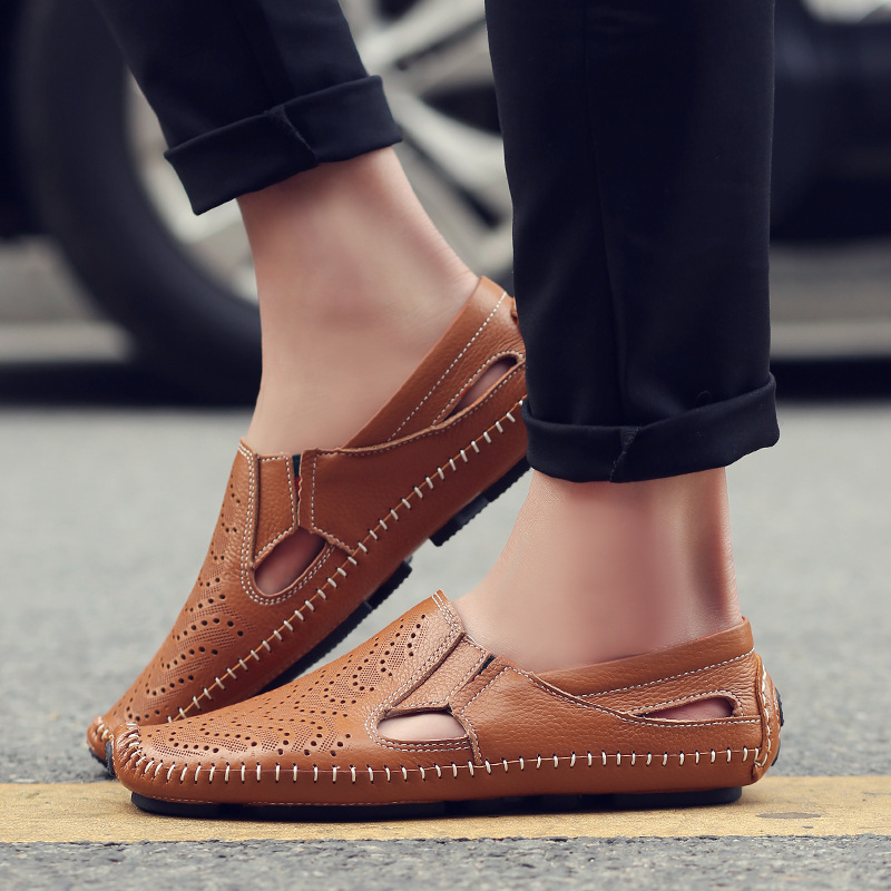 PERFORATED LEATHER SANDALS FOR MEN