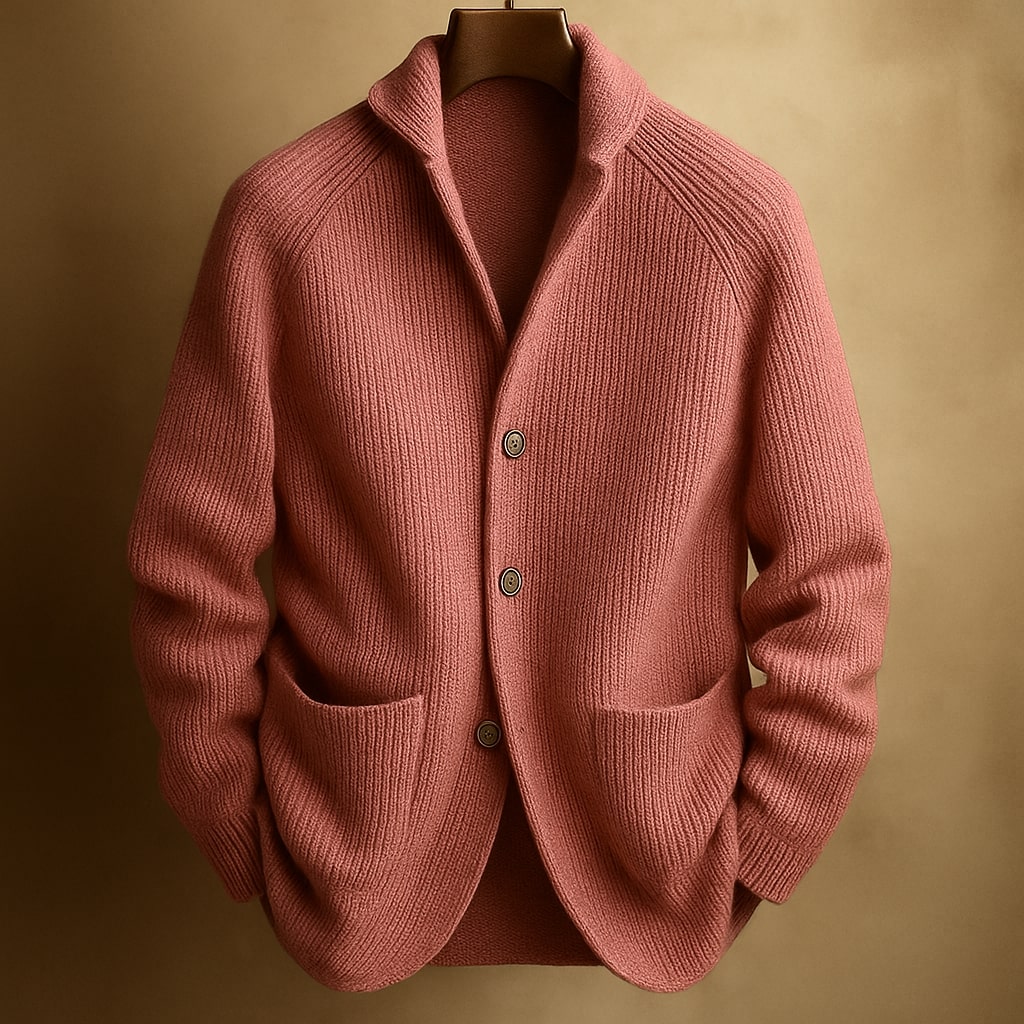 WENTWORTH LONDON | RIBBED WOOL CARDIGAN FOR MEN