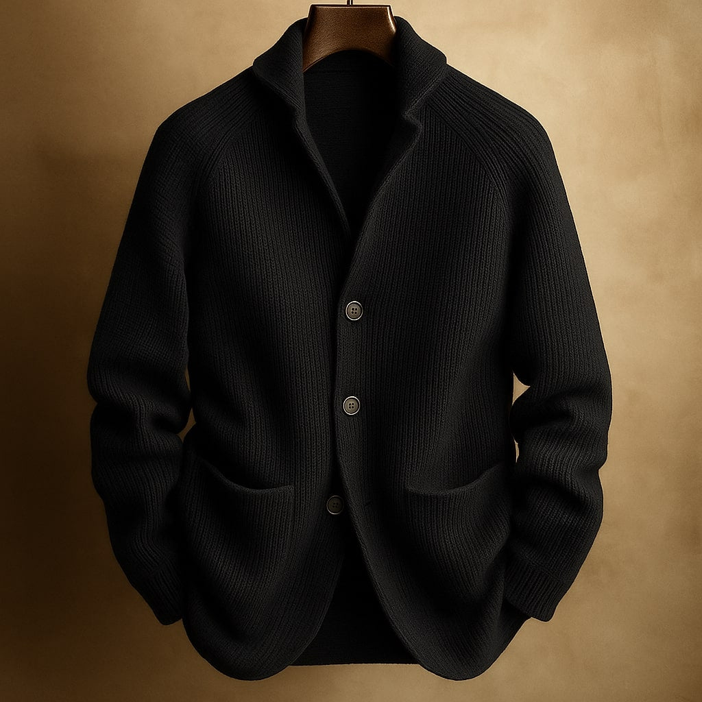 WENTWORTH LONDON | RIBBED WOOL CARDIGAN FOR MEN