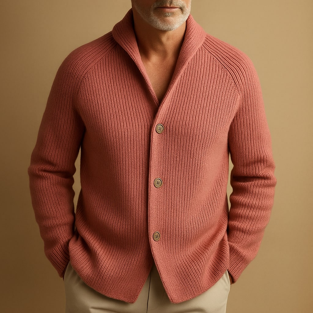 WENTWORTH LONDON | RIBBED WOOL CARDIGAN FOR MEN