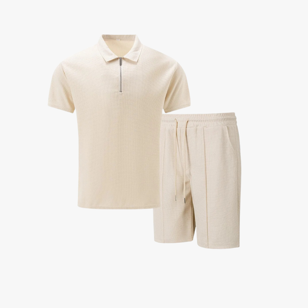 ZIP POLO SHORTS SET FOR MEN