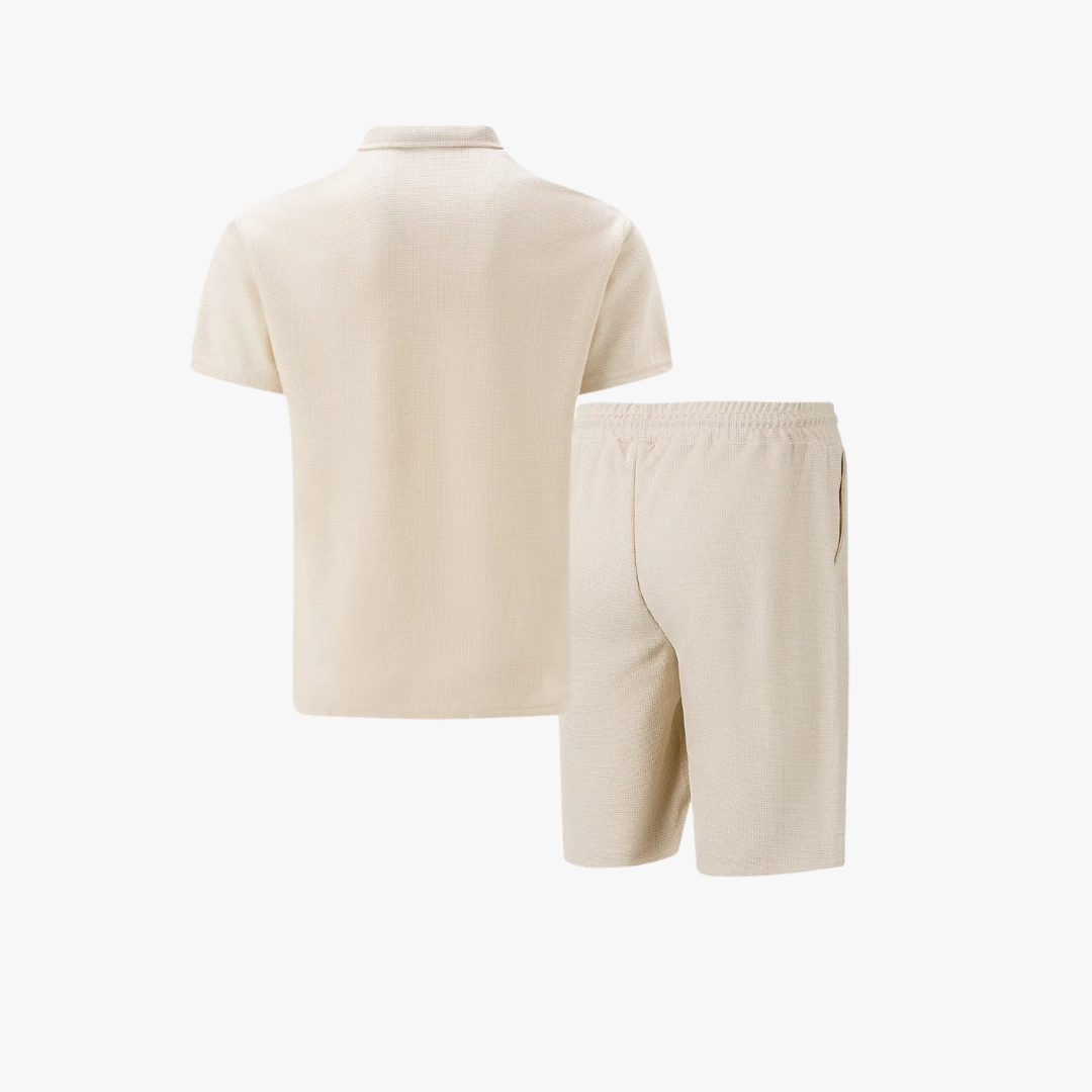 ZIP POLO SHORTS SET FOR MEN