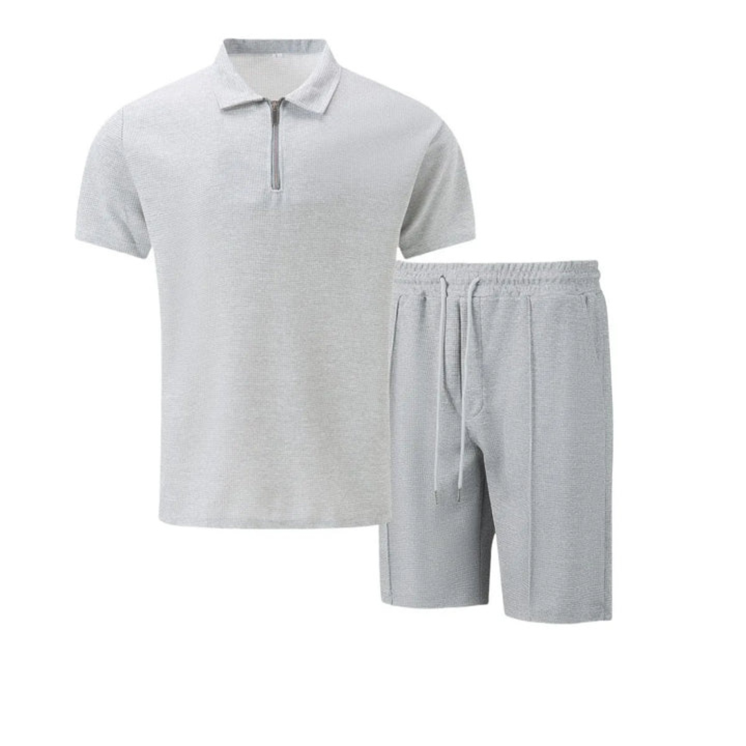 ZIP POLO SHORTS SET FOR MEN
