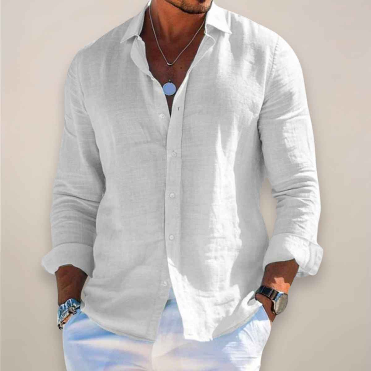 LINEN BUTTON SHIRT FOR MEN