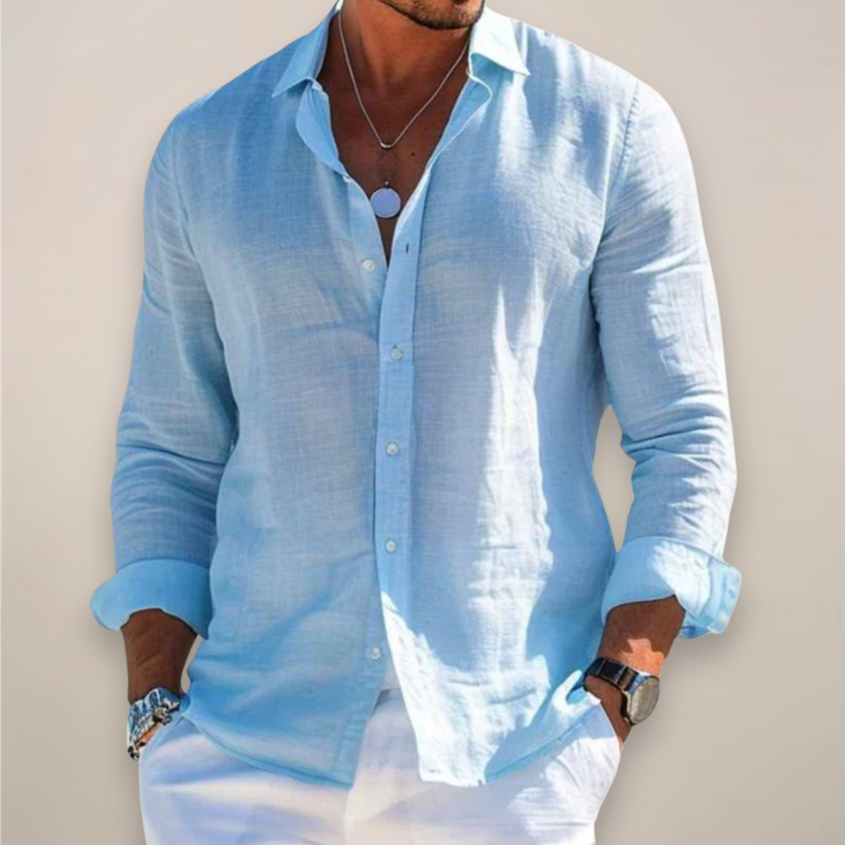 LINEN BUTTON SHIRT FOR MEN