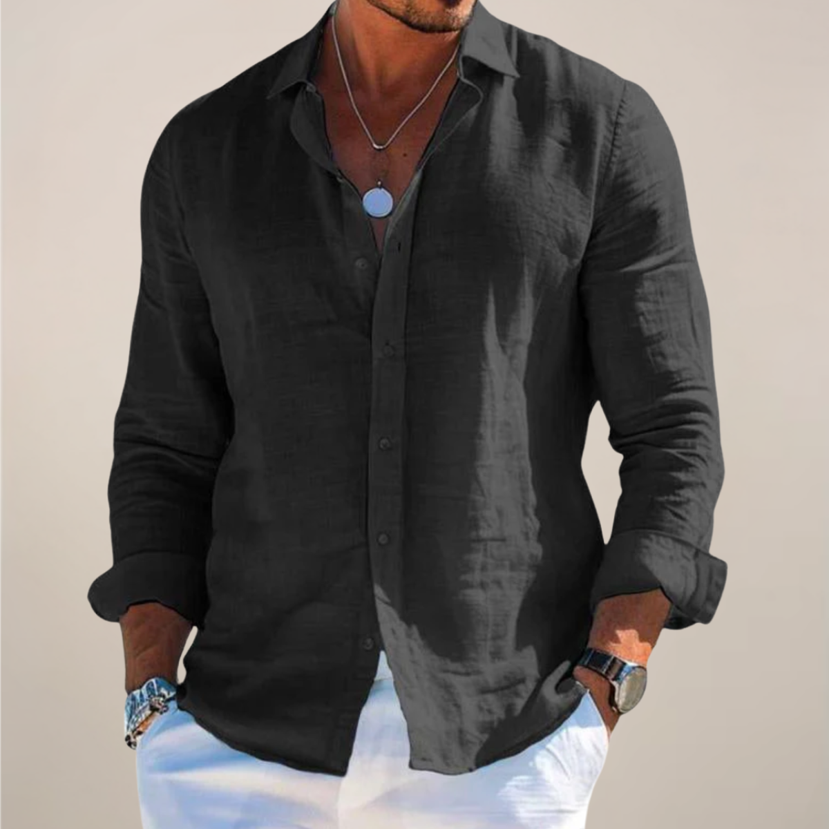 LINEN BUTTON SHIRT FOR MEN