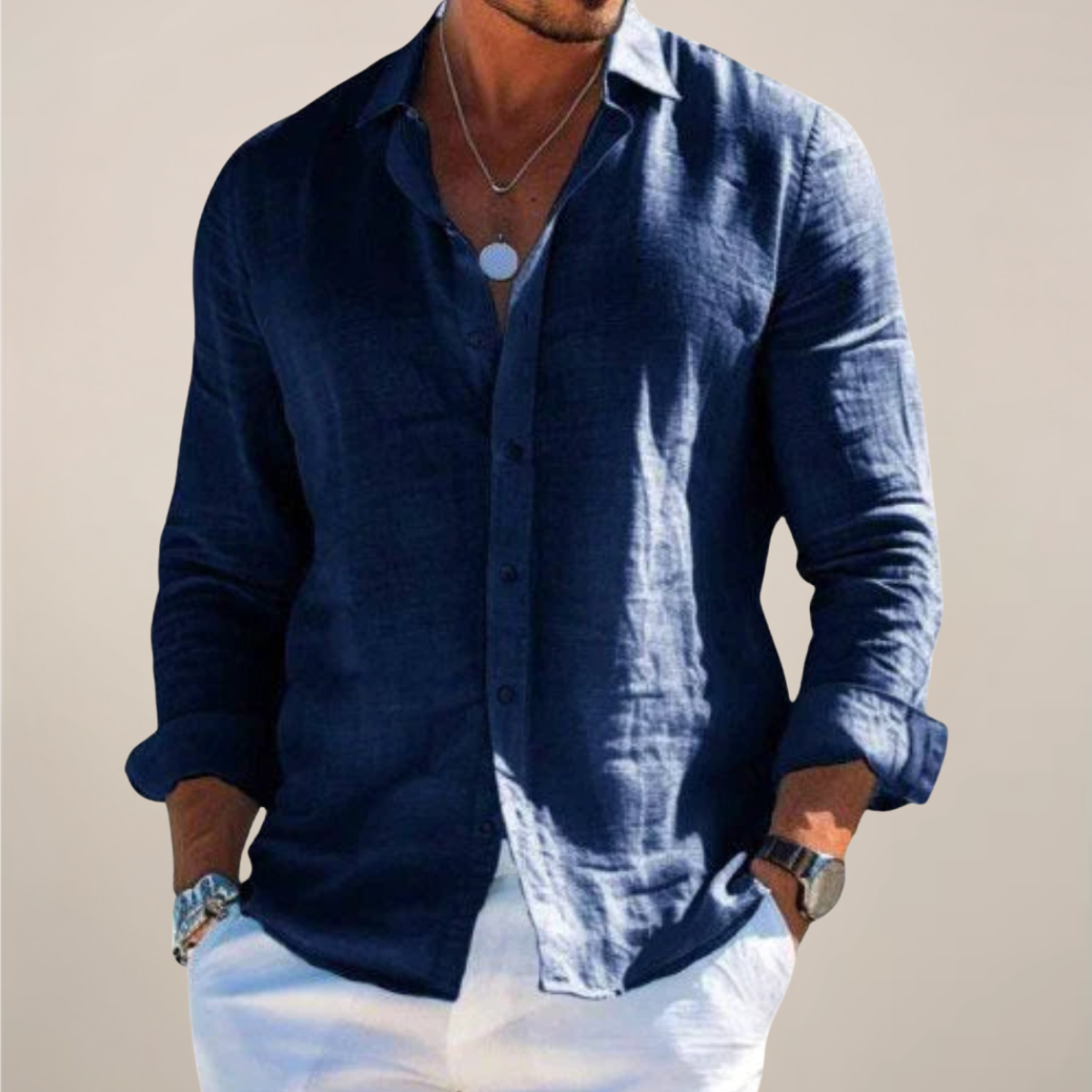 LINEN BUTTON SHIRT FOR MEN
