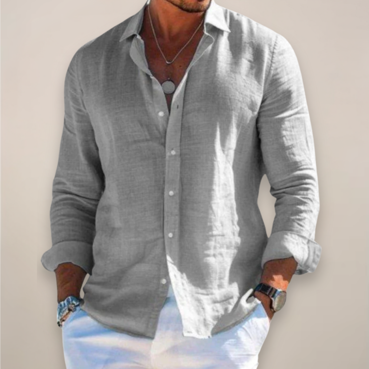 LINEN BUTTON SHIRT FOR MEN