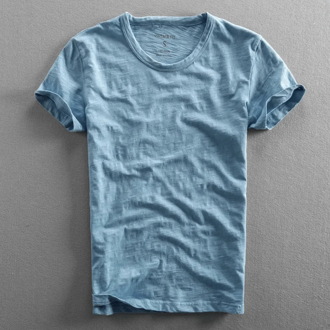TEXTURED COTTON T-SHIRT FOR MEN