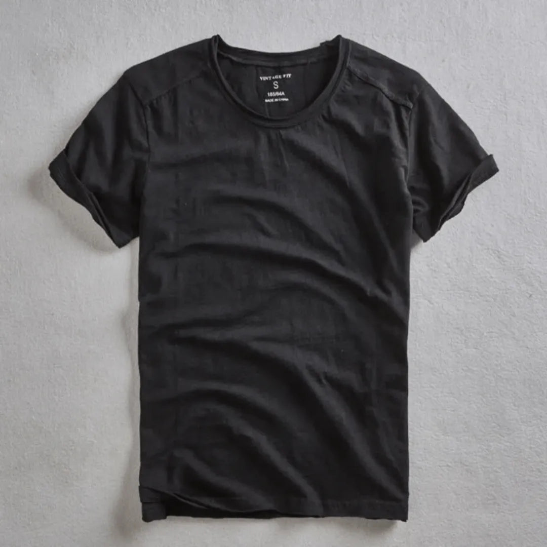 TEXTURED COTTON T-SHIRT FOR MEN