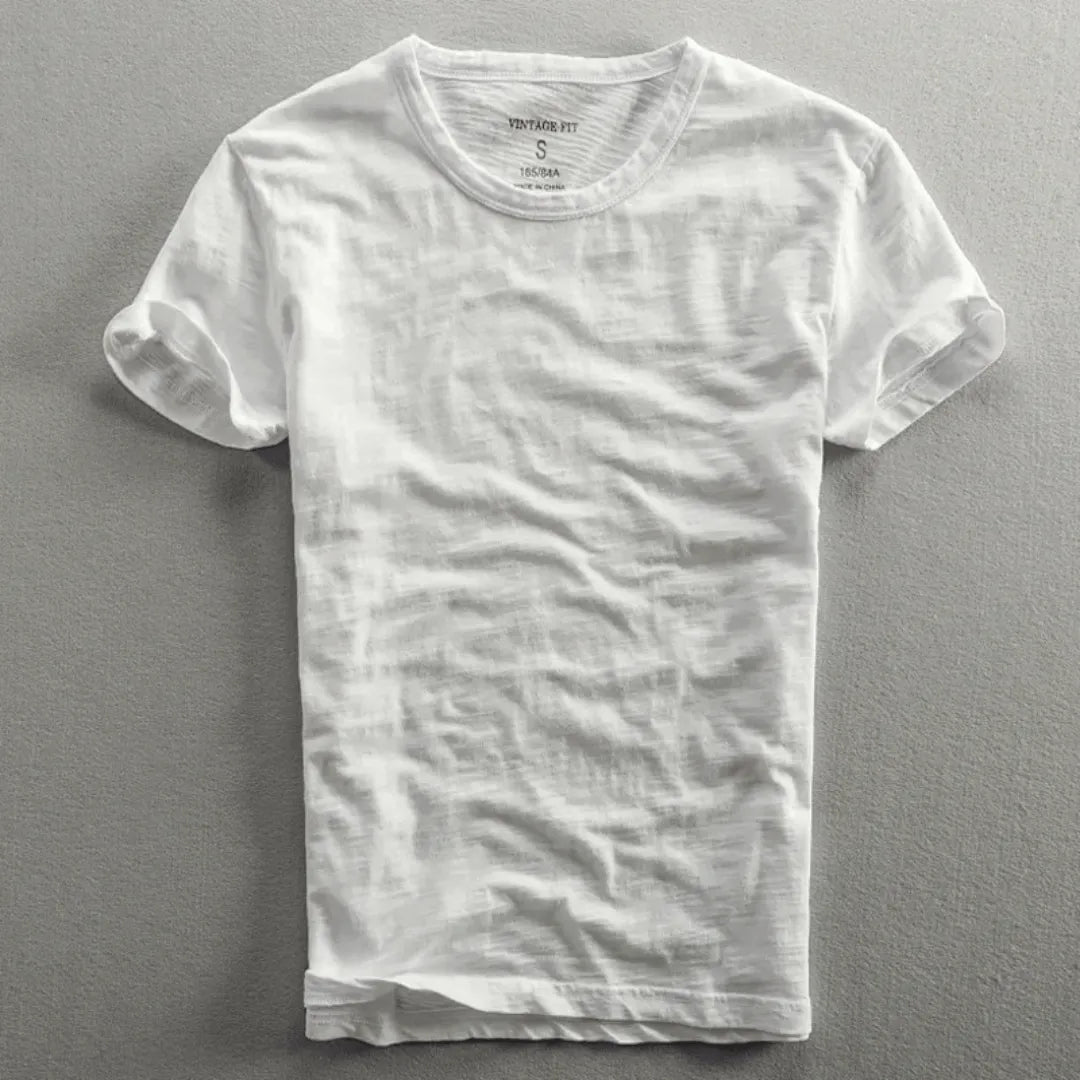 TEXTURED COTTON T-SHIRT FOR MEN