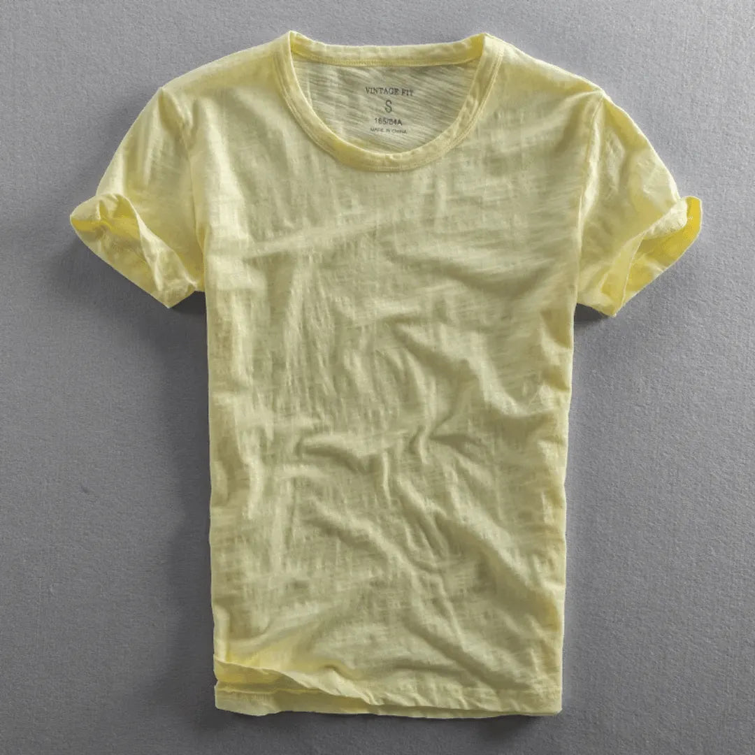 TEXTURED COTTON T-SHIRT FOR MEN