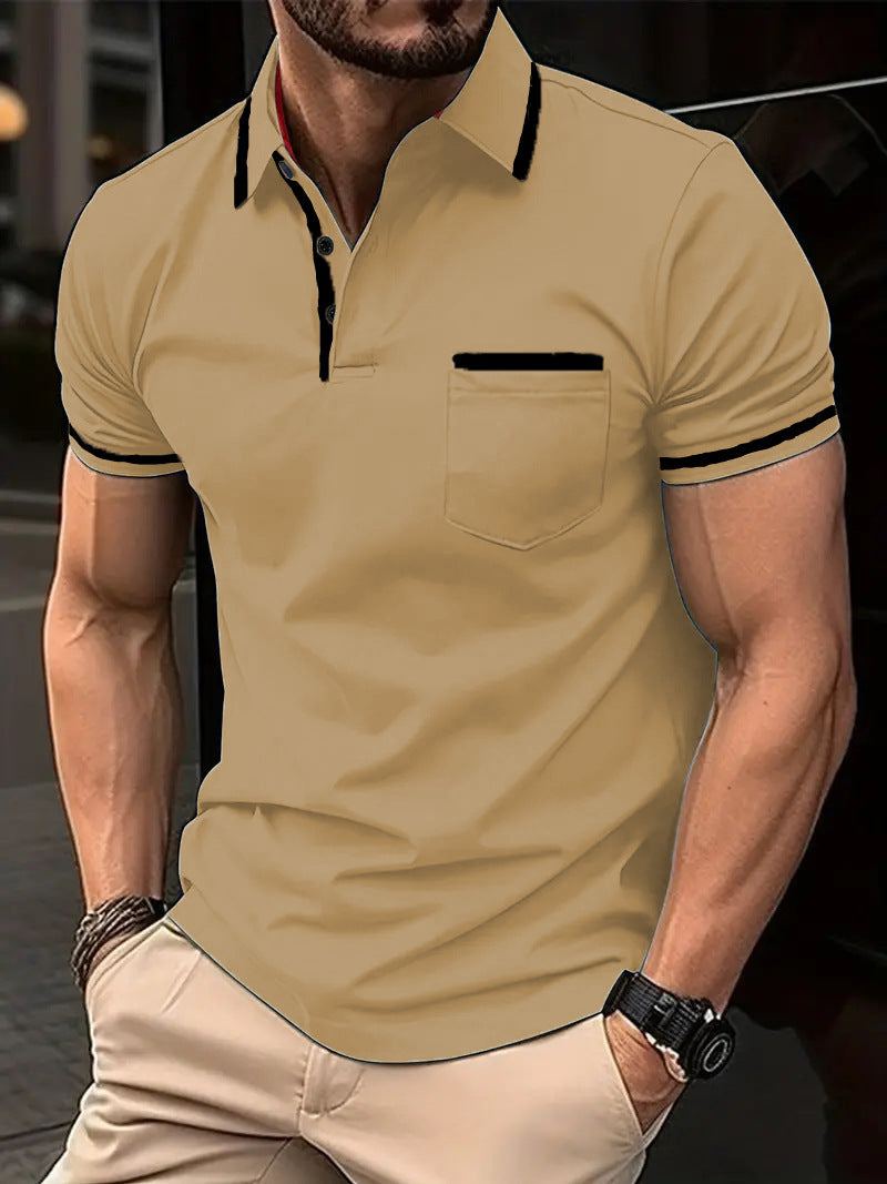 STRIPED KNIT POLO FOR MEN
