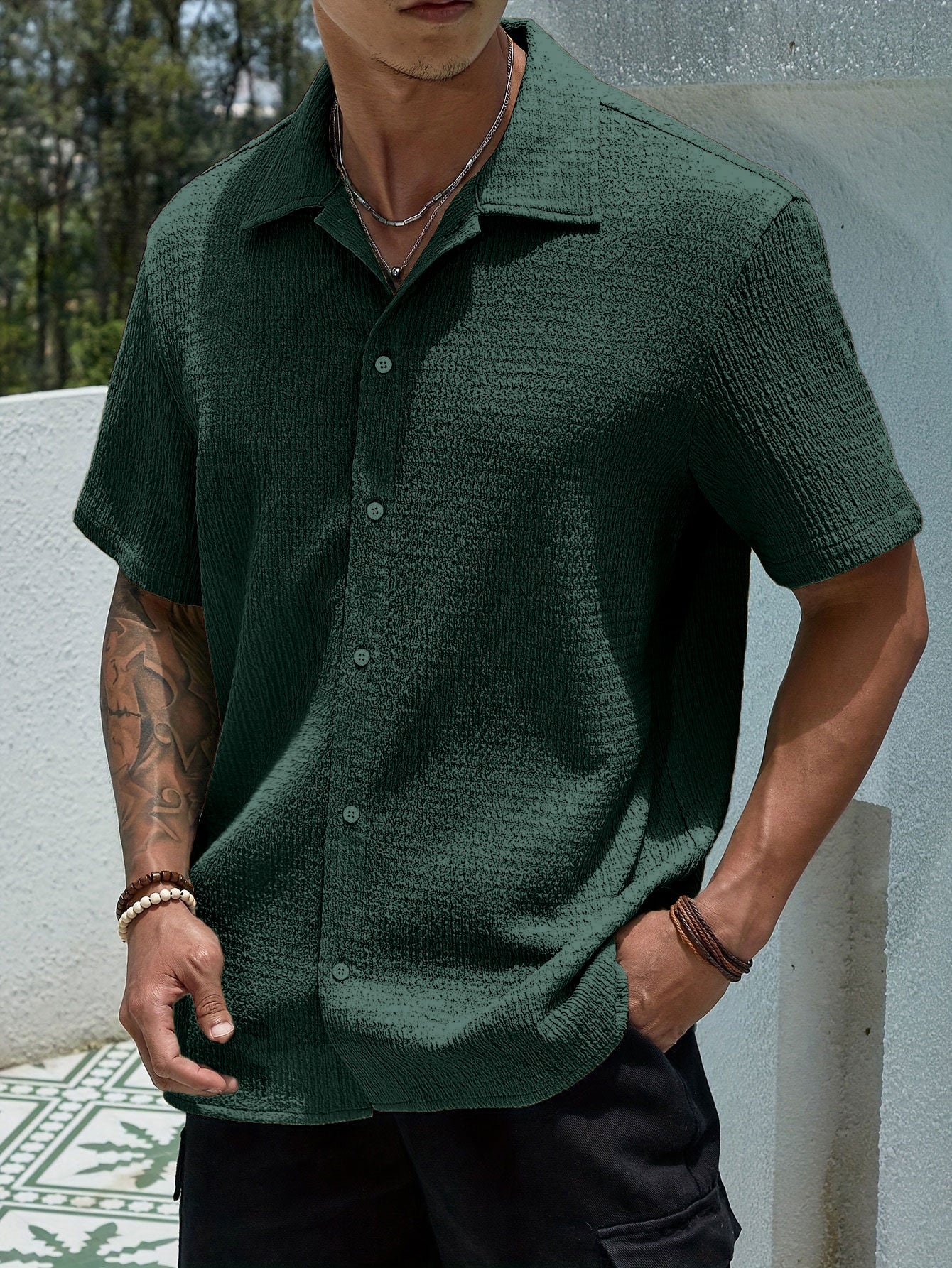 BUTTON FRONT SHIRT FOR MEN