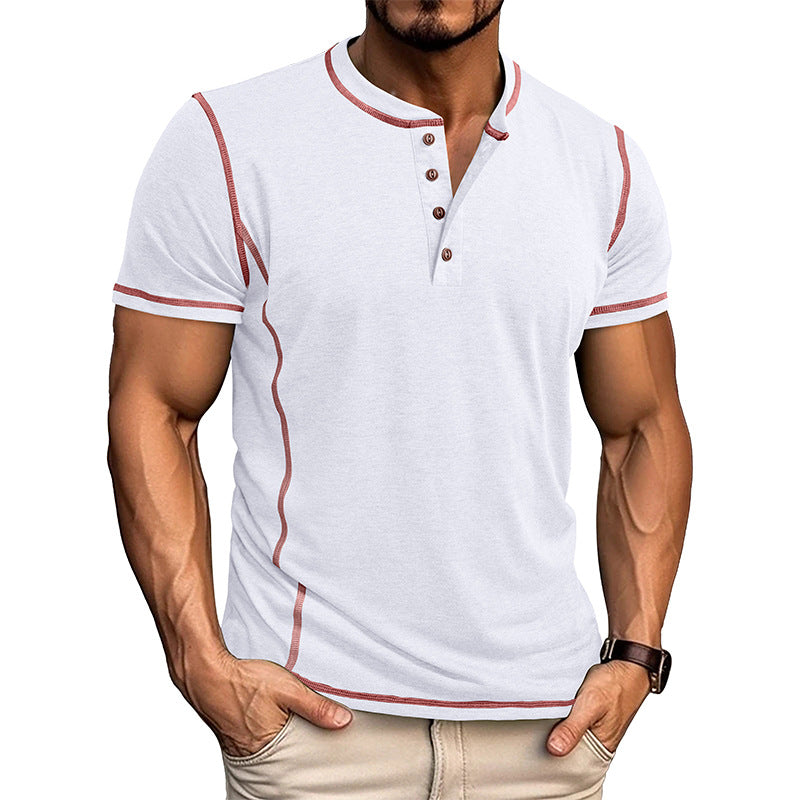 BUTTON HENLEY T-SHIRT FOR MEN