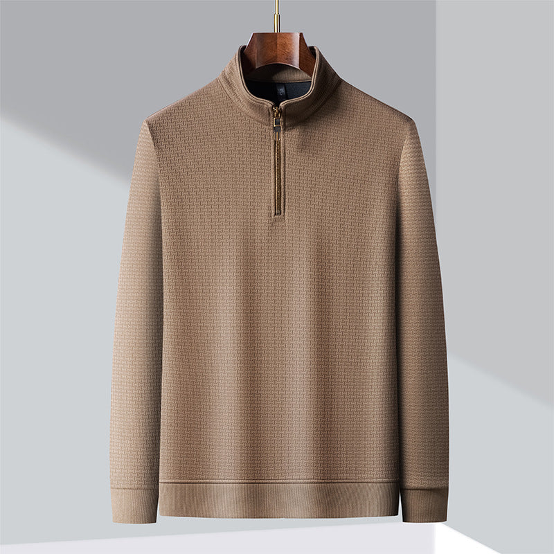 SILK QUARTER ZIP PULLOVER FOR MEN