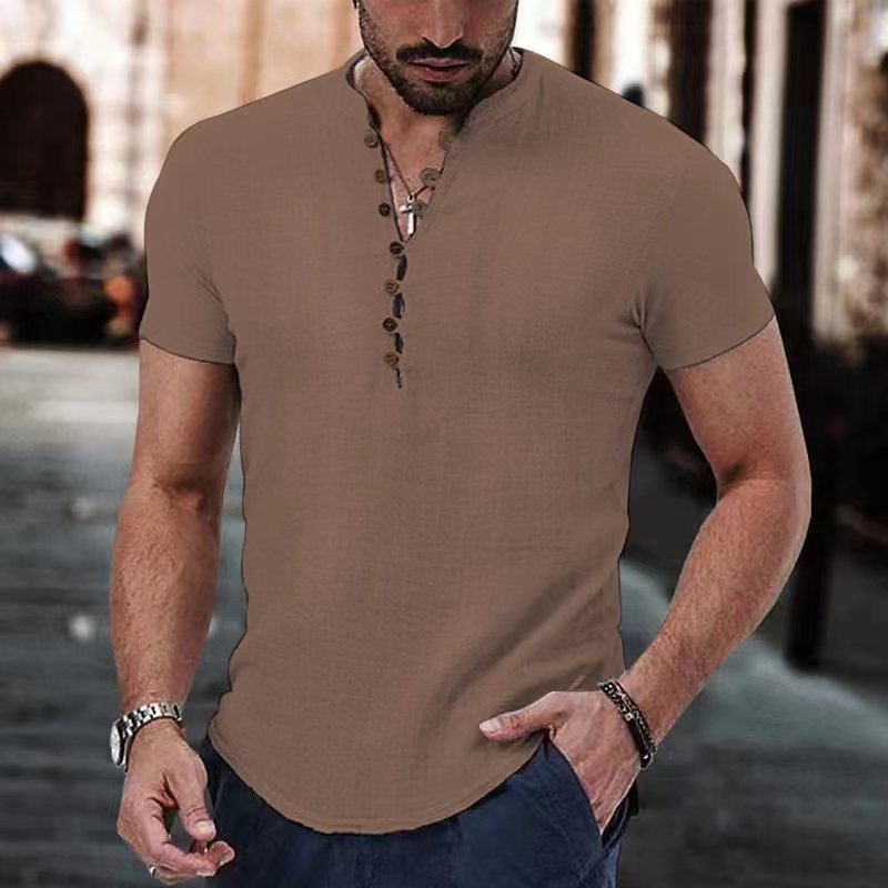 COTTON  MAO COLLAR SHIRT FOR MEN