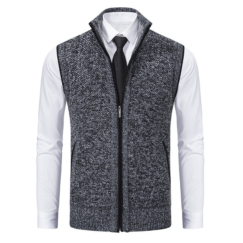 FULL ZIP HIGH NECK VEST FOR MEN