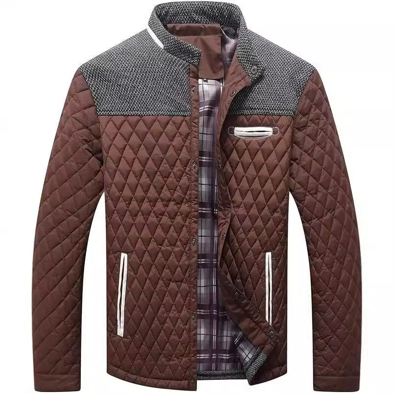 COLOUR BLOCK STAND COLLAR JACKET FOR MEN