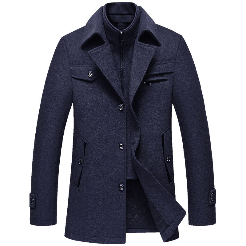 CLASSIC WOOL BUTTON COAT FOR MEN