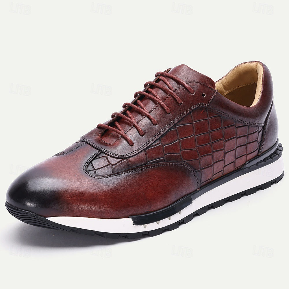 TEXTURED COWHIDE SNEAKERS FOR MEN