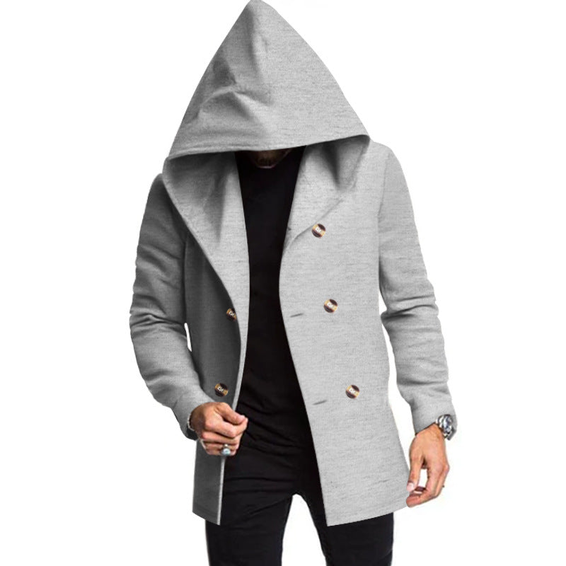 TWEED HOODED COAT FOR MEN