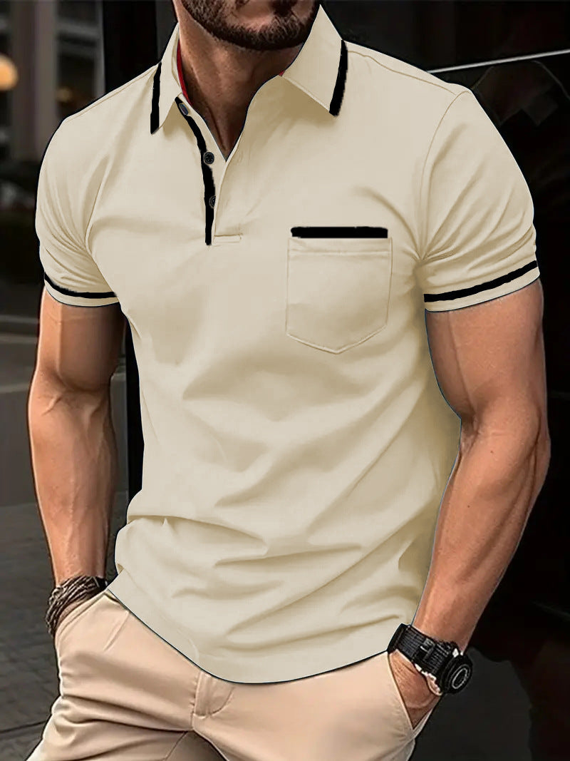 STRIPED KNIT POLO FOR MEN