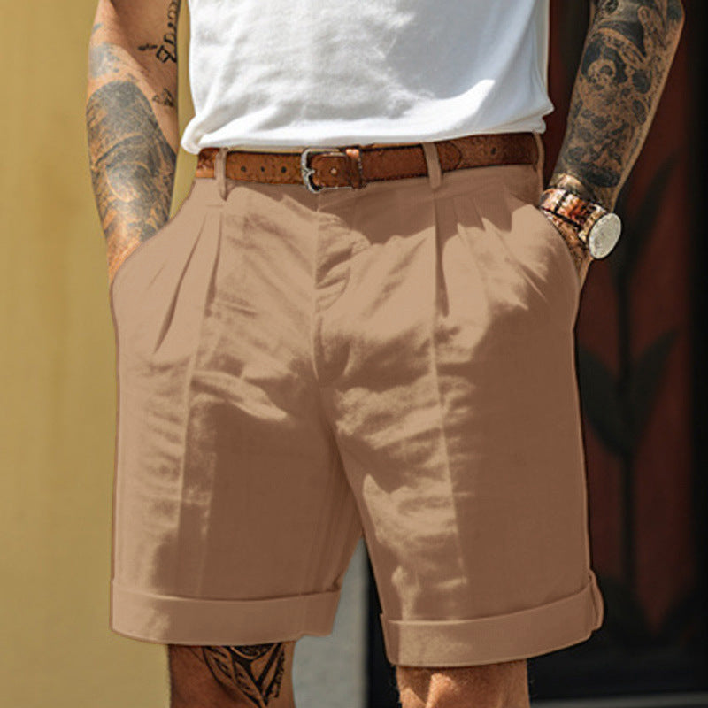 PLEATED SHORT TROUSERS FOR MEN