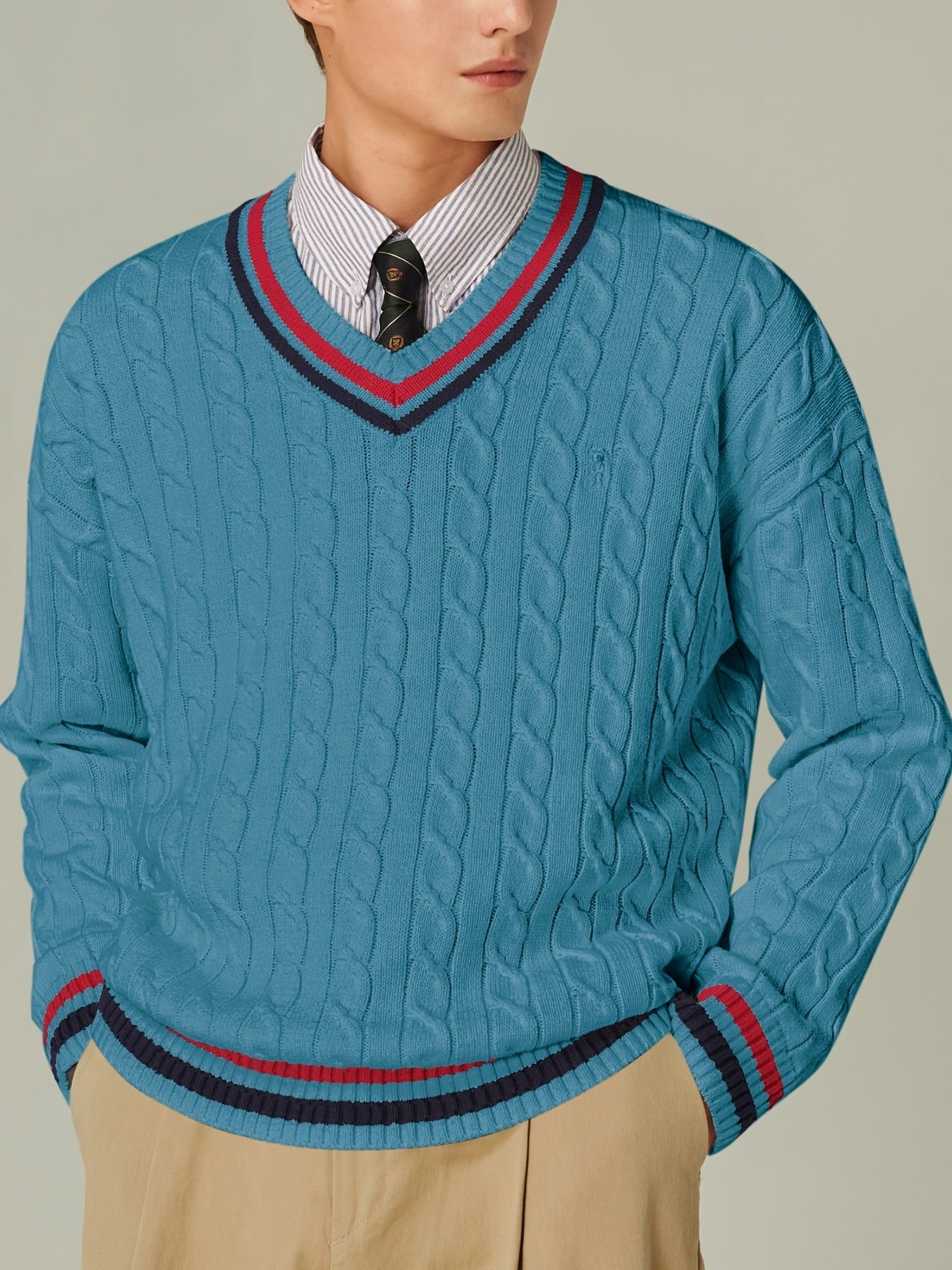 PREPPY V-NECK SWEATER FOR MEN