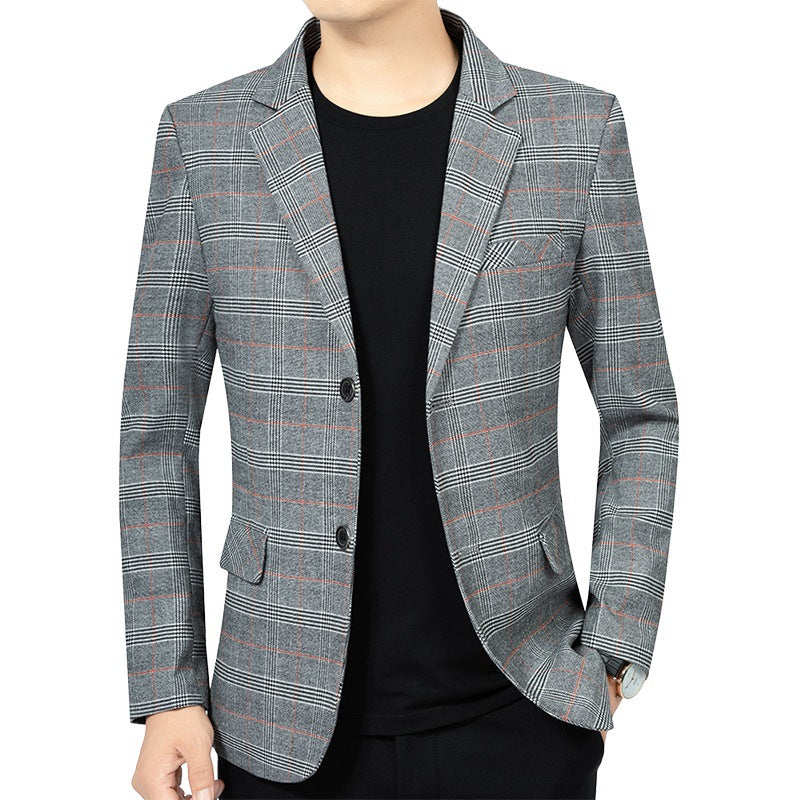 PLAID LAPEL BLAZER FOR MEN
