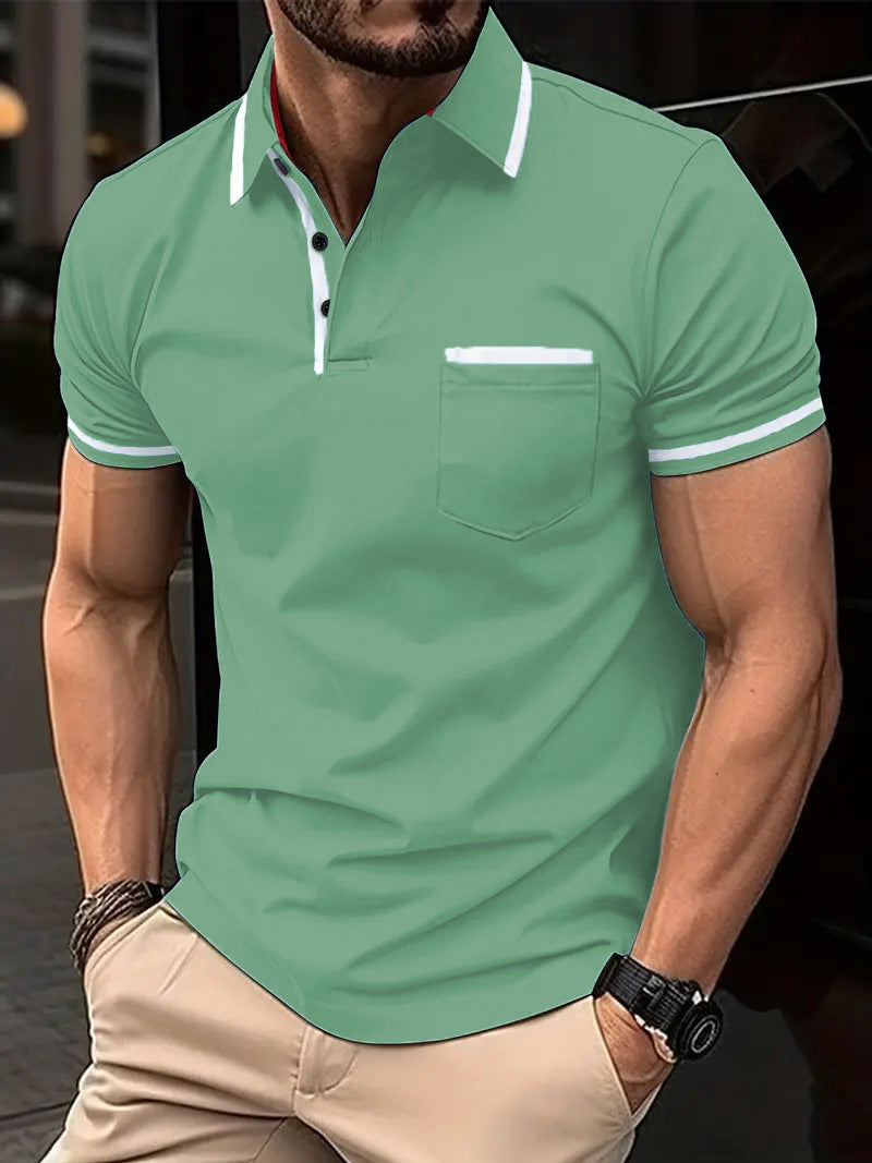 STRIPED KNIT POLO FOR MEN