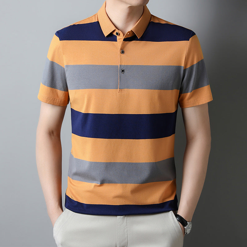 STRIPED COLLAR POLO SHIRT FOR MEN