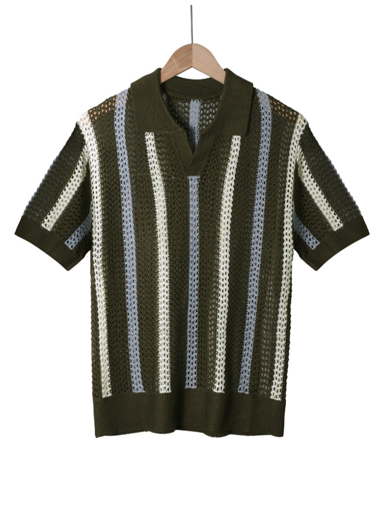 COLLARED KNIT POLO FOR MEN